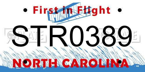STR0389 North Carolina License Plate