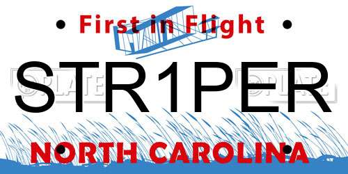 STR1PER North Carolina License Plate