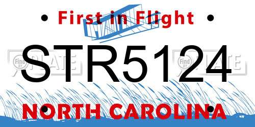STR5124 North Carolina License Plate