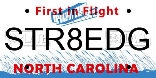 STR8EDG North Carolina License Plate