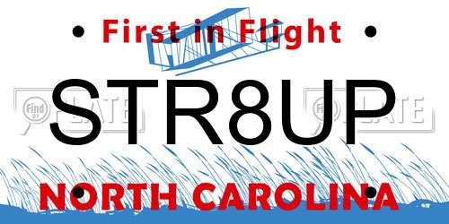 STR8UP North Carolina License Plate