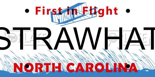 STRAWHAT North Carolina License Plate
