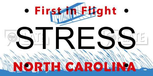 STRESS North Carolina License Plate