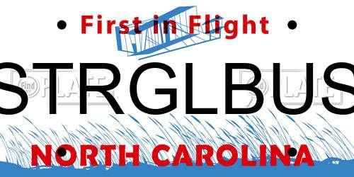 STRGLBUS North Carolina License Plate