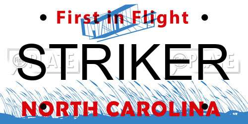 STRIKER North Carolina License Plate