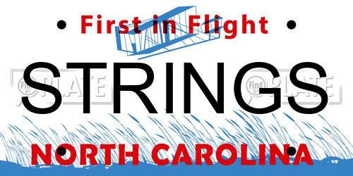 STRINGS North Carolina License Plate