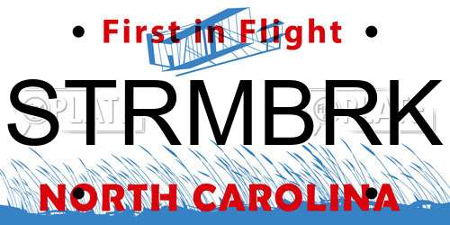 STRMBRK North Carolina License Plate