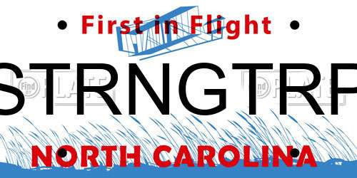 STRNGTRP North Carolina License Plate