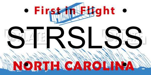STRSLSS North Carolina License Plate