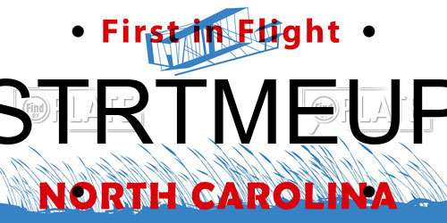 STRTMEUP North Carolina License Plate