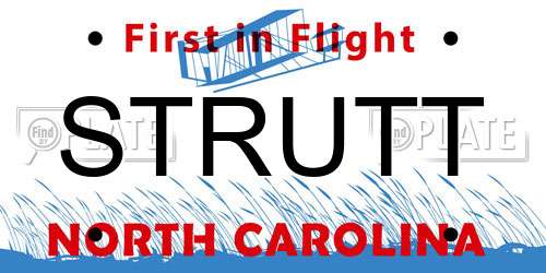 STRUTT North Carolina License Plate