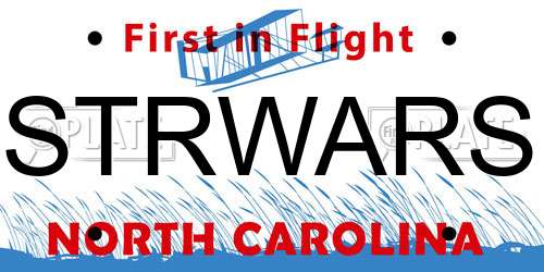 STRWARS North Carolina License Plate