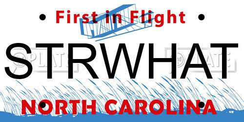 STRWHAT North Carolina License Plate