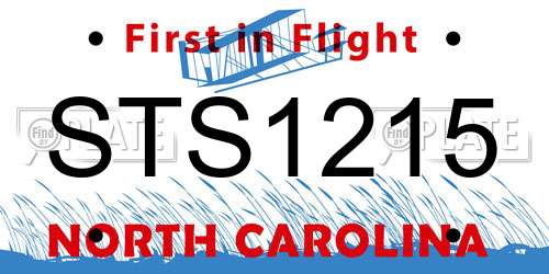 STS1215 North Carolina License Plate