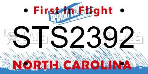 STS2392 North Carolina License Plate
