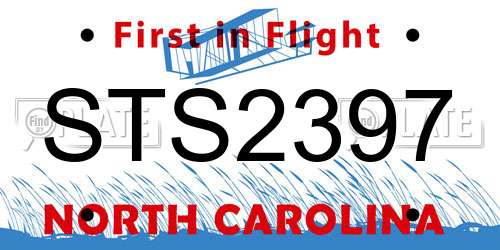 STS2397 North Carolina License Plate