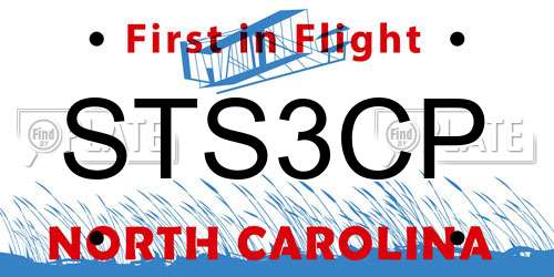 STS3CP North Carolina License Plate