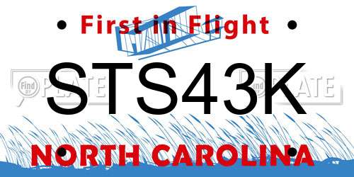 STS43K North Carolina License Plate
