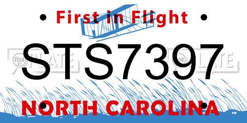 STS7397 North Carolina License Plate