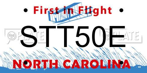 STT50E North Carolina License Plate