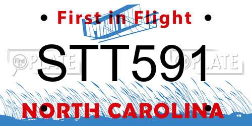 STT591 North Carolina License Plate