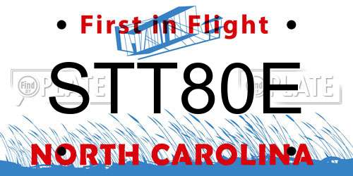 STT80E North Carolina License Plate