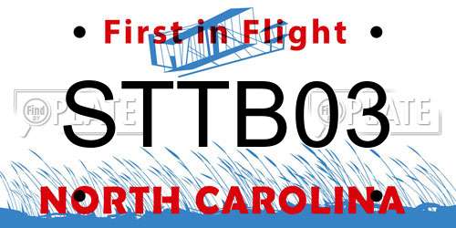 STTB03 North Carolina License Plate
