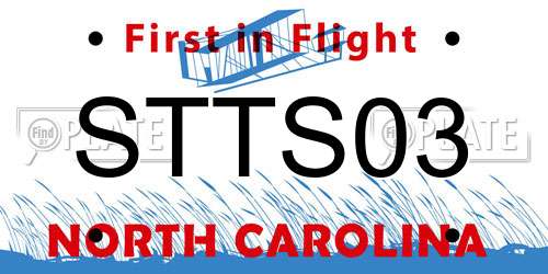 STTS03 North Carolina License Plate