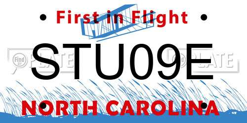 STU09E North Carolina License Plate