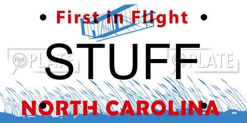STUFF North Carolina License Plate