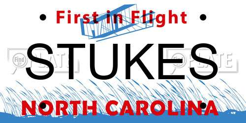 STUKES North Carolina License Plate