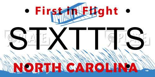 STXTTTS North Carolina License Plate