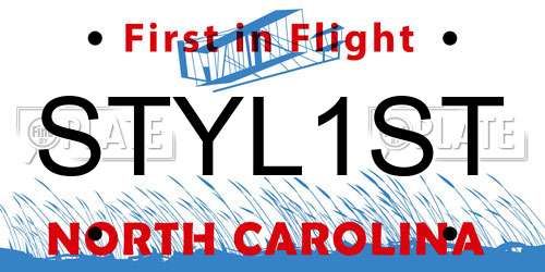 STYL1ST North Carolina License Plate
