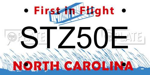 STZ50E North Carolina License Plate