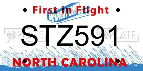 STZ591 North Carolina License Plate