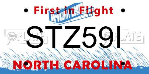 STZ59I North Carolina License Plate