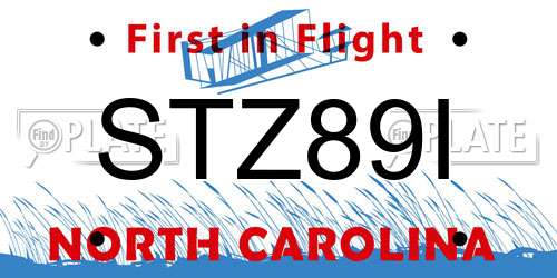 STZ89I North Carolina License Plate