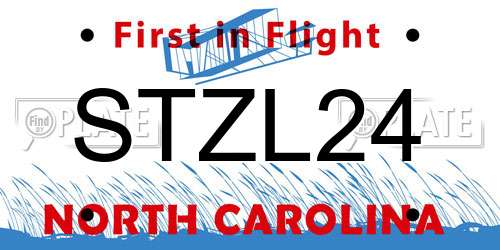 STZL24 North Carolina License Plate