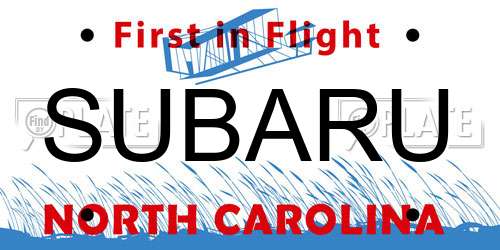 SUBARU North Carolina License Plate