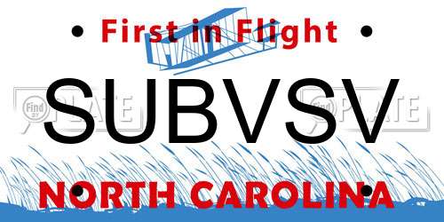 SUBVSV North Carolina License Plate