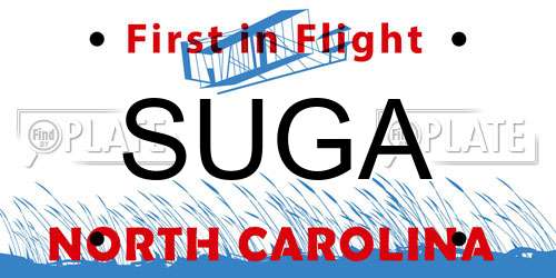 SUGA North Carolina License Plate