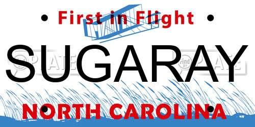 SUGARAY North Carolina License Plate