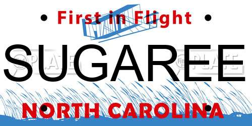 SUGAREE North Carolina License Plate