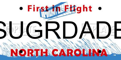 SUGRDADE North Carolina License Plate