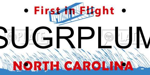 SUGRPLUM North Carolina License Plate