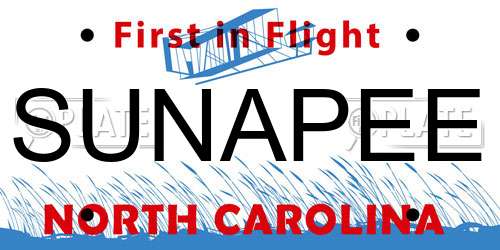 SUNAPEE North Carolina License Plate