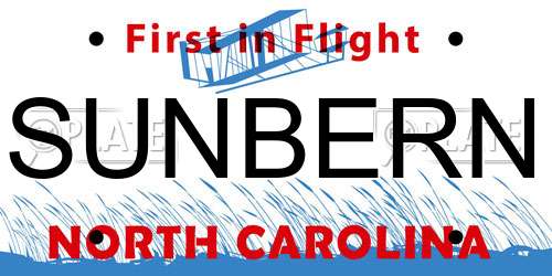 SUNBERN North Carolina License Plate