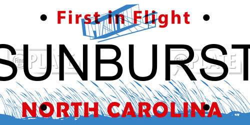 SUNBURST North Carolina License Plate