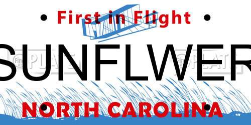 SUNFLWER North Carolina License Plate