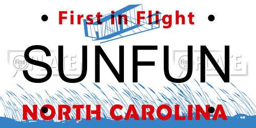 SUNFUN North Carolina License Plate